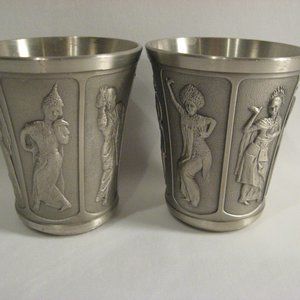 SELANGOR PEWTER CUPS - 2- SINGAPORE AIRLINES 1992